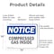 Signmission Compressed Gas Inside OSHA Notice Sign, Aluminum, 14in W x 10in L, 2PK OS-2PACK-NS-A-1014-L-10750 - alternate 3